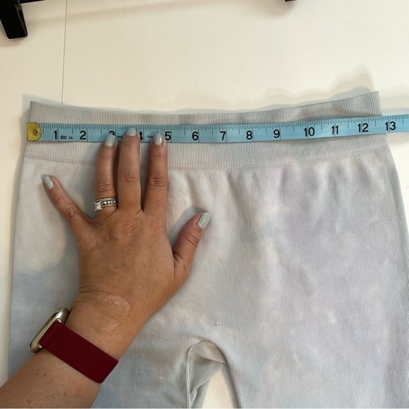 Free People Intimately Light Blue Muted Sky Cloud Pattern High Rise Biker Shorts - Picture 10 of 10